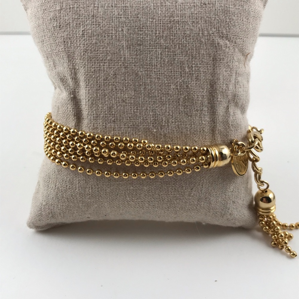 Anne Klein goldtone bead chain bracelet.